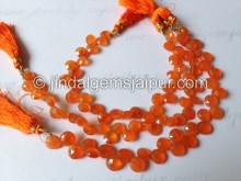Carnelian Faceted Coin Shape Beads